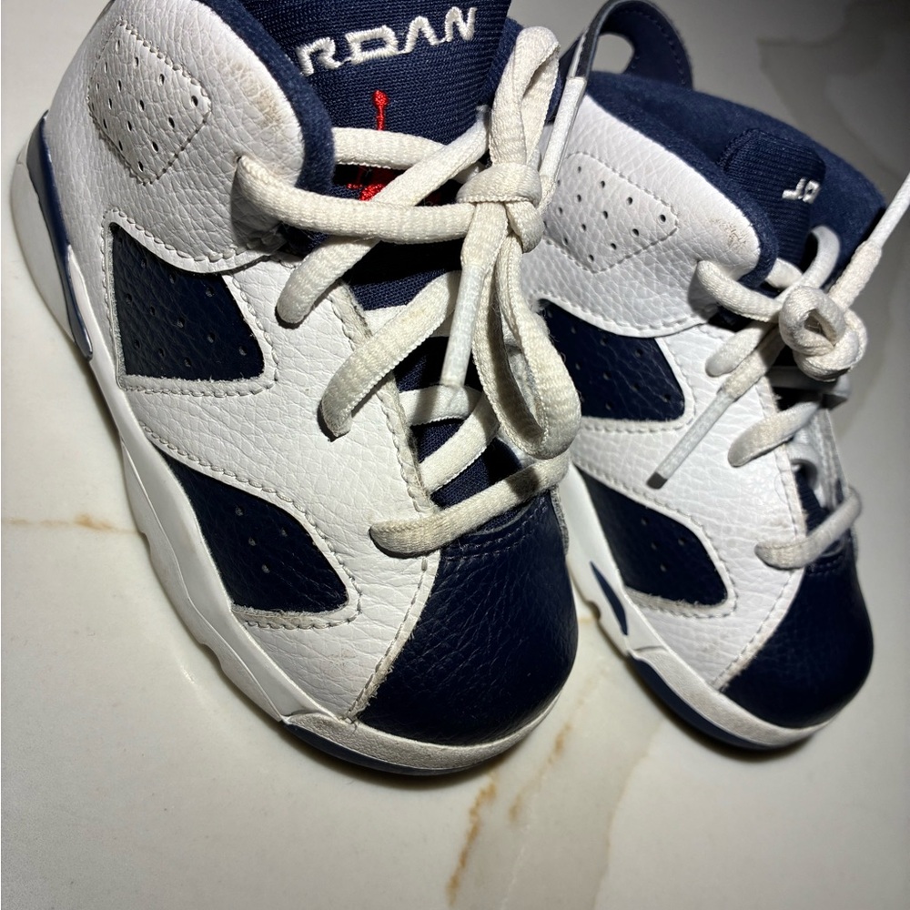 Jordan Kids Navy and White Sneakers